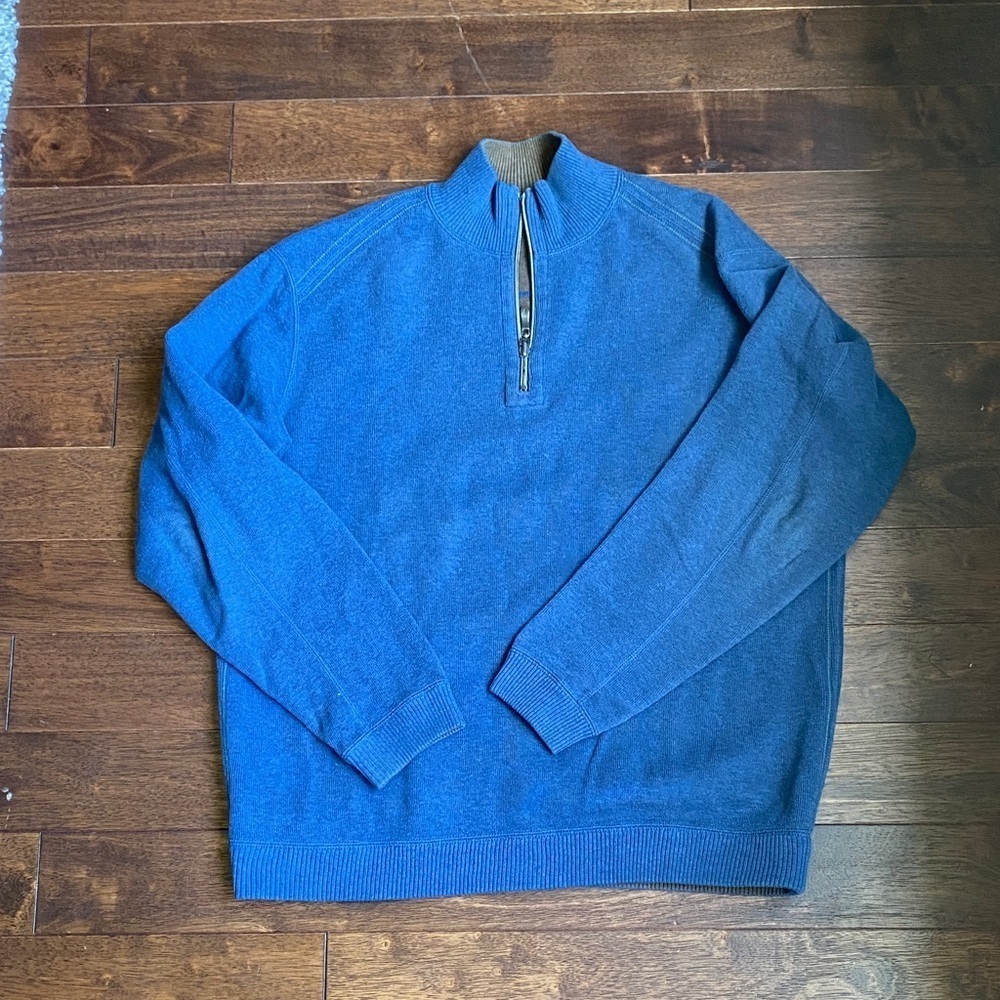 Tommy Bahama Navy Zip-Up Sweater